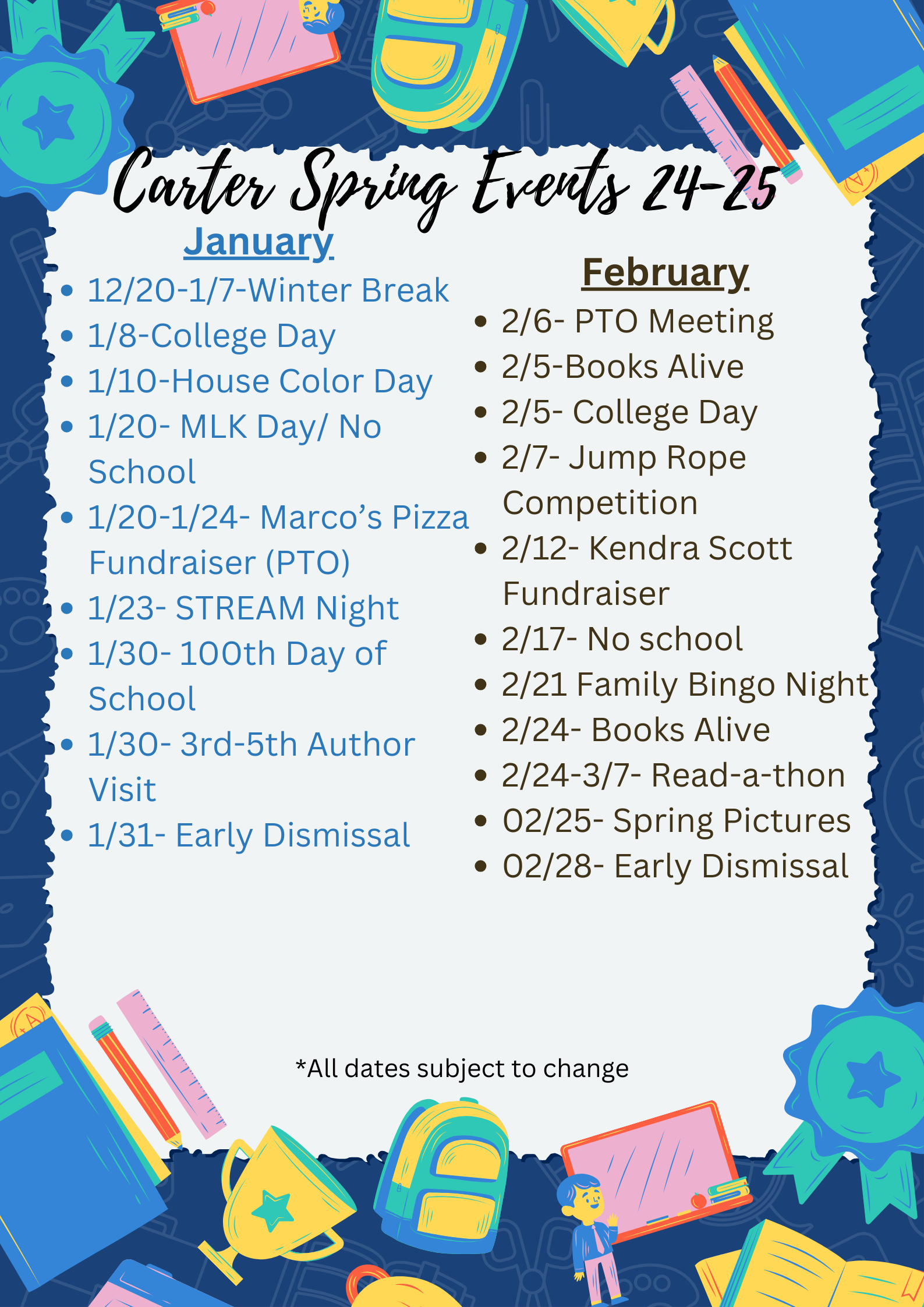 24-25 Carter Spring Events