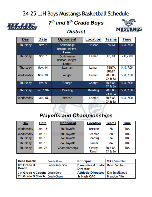 2nd Corrected 24-25 Boys Basketball Schedule