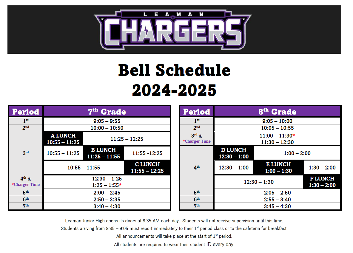 bell schedule