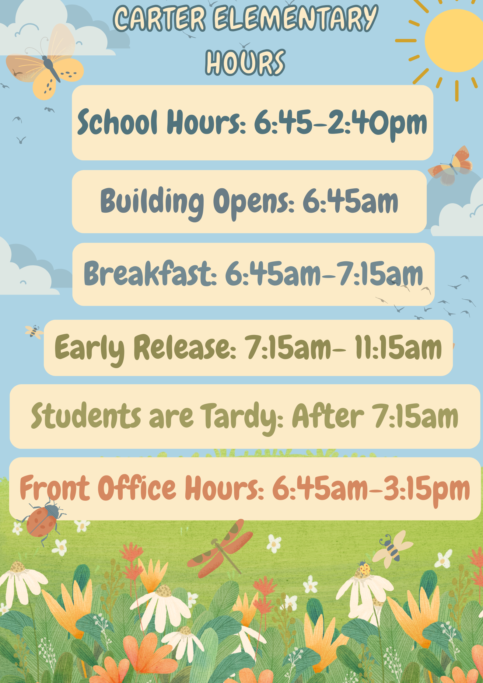 Colorful  Illustrated English Spring Days of the Week Classroom Poster (1)